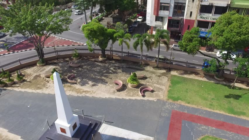 Aerial view of the First World War Memorial located in Padang Merdeka, Kota Bharu Kelantan.