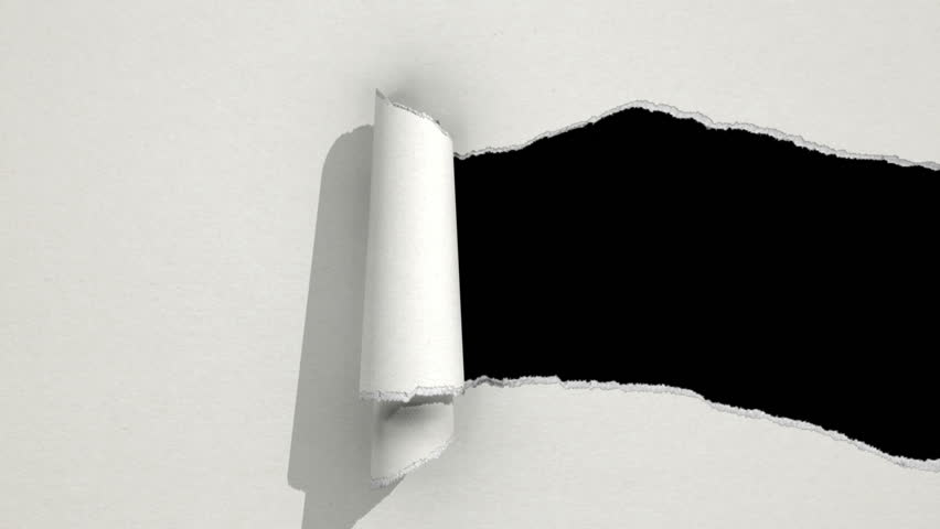 Ripping white paper animation with matte.
