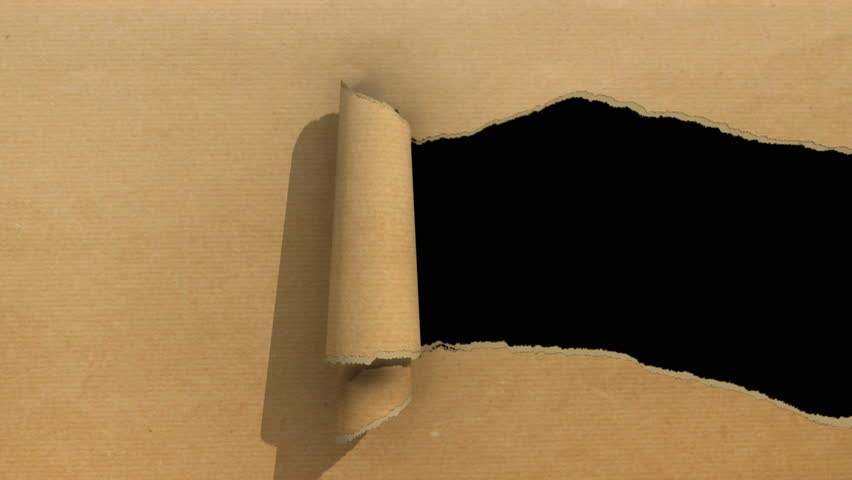 Ripping brown paper animation with matte.