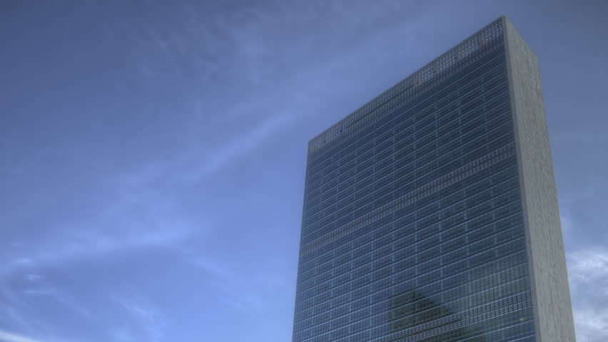 NEW YORK CITY - Feb 12: HDR Timelapse of the United Nations Builing on 1st Ave