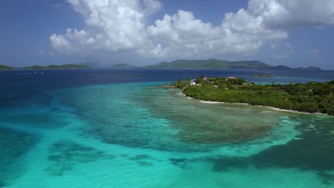 aerial view of Lindquist beach, St Thomas, United States Virgin Islands 