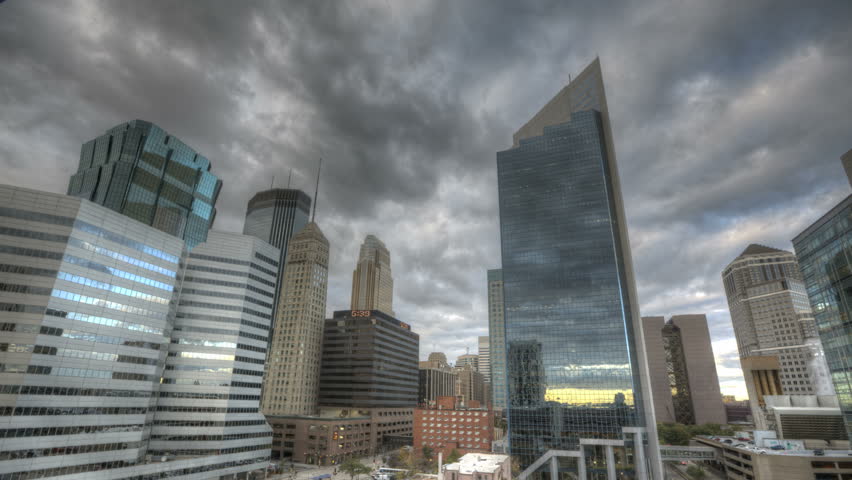 MINNEAPOLIS, USA October 19, 2011: HDR Timelapse of Minneapolis downtown and