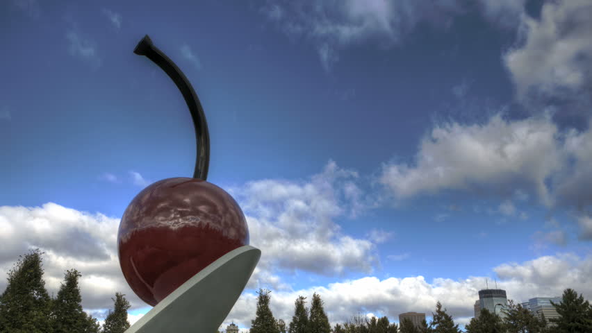 MINNEAPOLIS, USA October 19, 2011: HDR Timelapse of Spoonbridge and Cherry