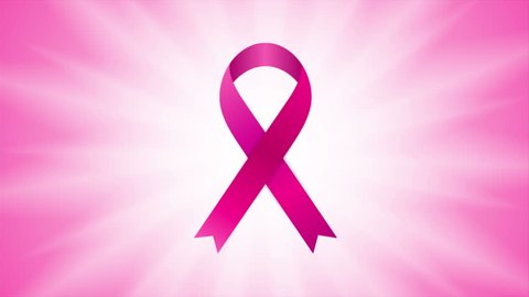 Breast cancer awareness month motion design with pink silk ribbon. Video animation Ultra HD 4K 3840x2160