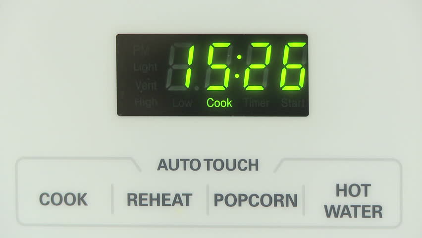 Microwave control panel timer