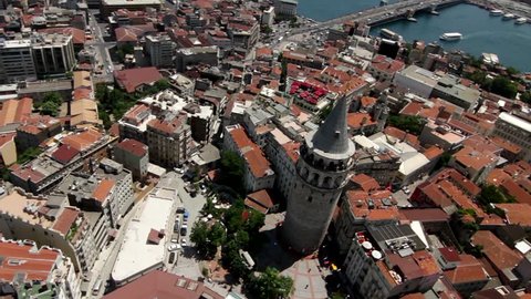 Aerial view of the galata tower acute angel october 28, 2011 ower istanbul
