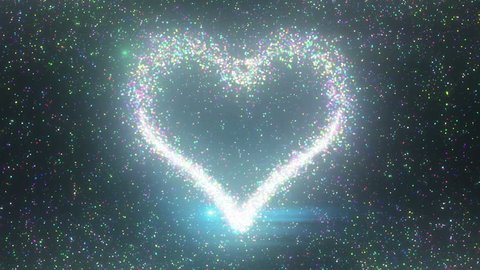 heart sparkling particle