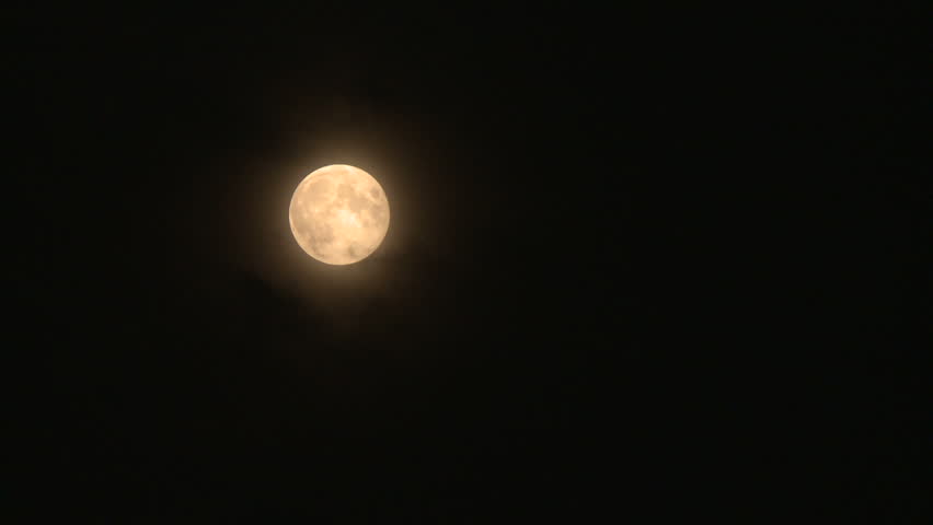 Moon at night sky, orange