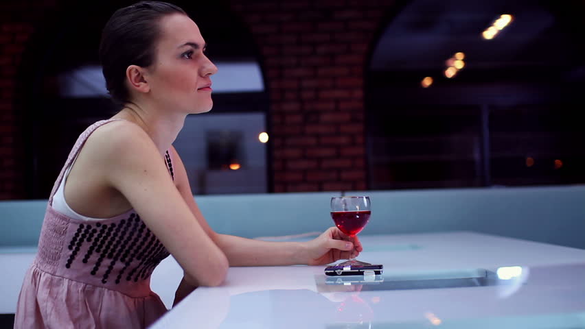 Sad Lonely Woman Drinking Wine Stock Footage Video Royalty Free Shutterstock