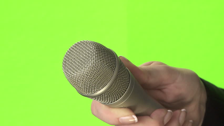 Microphone on green screen