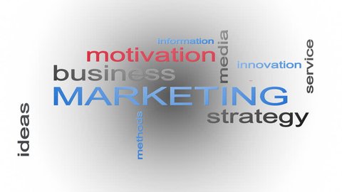 Marketing Business Strategy Word Cloud Text Animation 