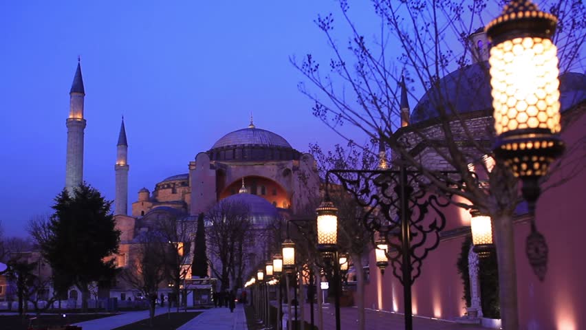 Istanbul, Hagia Sophia in night
