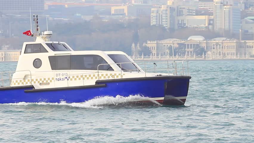 ISTANBUL - FEBRUARY 22: A Sea Taxi boat sails in Bosporus on February 11, 2012