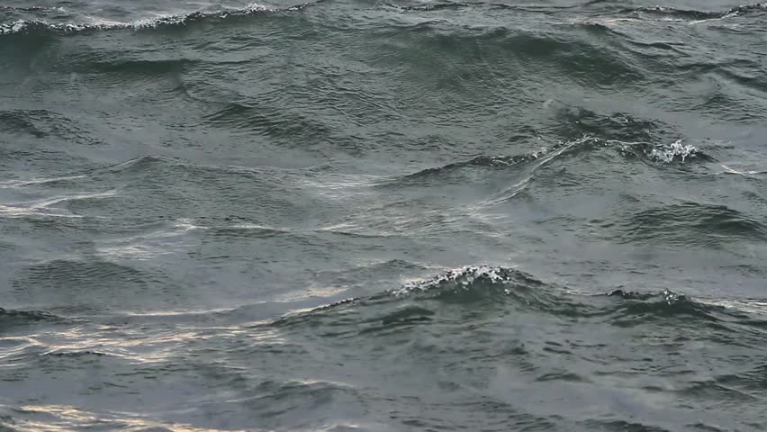 Wind blowing across rough sea
