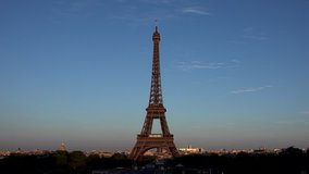 4K Paris Eiffel Tower at Sunset, Aerial Parisian Landscape at Sundown in France - Powered by Shutterstock - Get 15% off with code: PIKWIZARD15