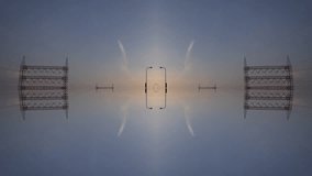 Symmetrical, Mirrored Highway drive through, CG clip