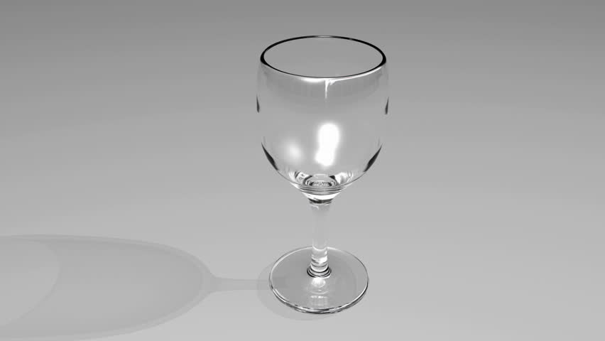 Wine pouring into glass 3d animation