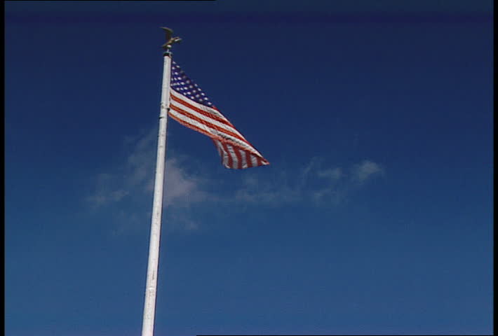American Flag closeup reveal Second Division Memorial