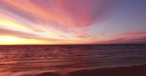 Sunset over the sea. The video was filmed in 4K with drone. 
August, summer 2016,Jurmala, Latvia