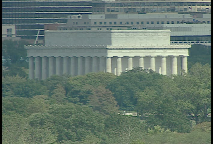 Lincoln Memorial - Wide shot of rear 
