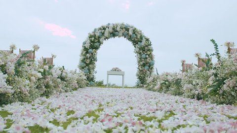 Wedding Flower Arch Decoration. Wedding arch decorated with flowers
