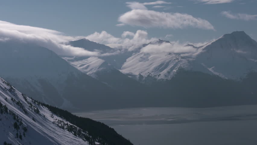 Rolling Clouds Over Alaska Mountains