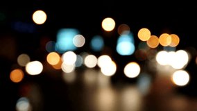 Abstract bokeh movement, Traffic on road at night
