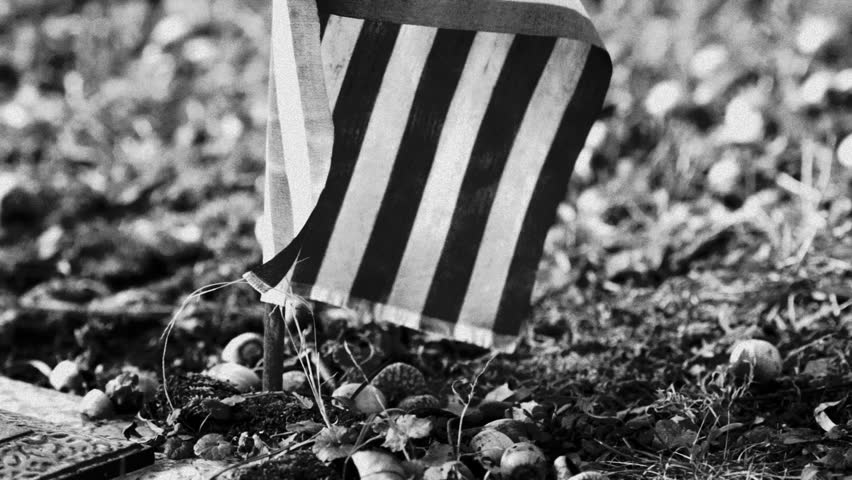 american flag ground black white Stock Footage Video (100% Royalty-free ...