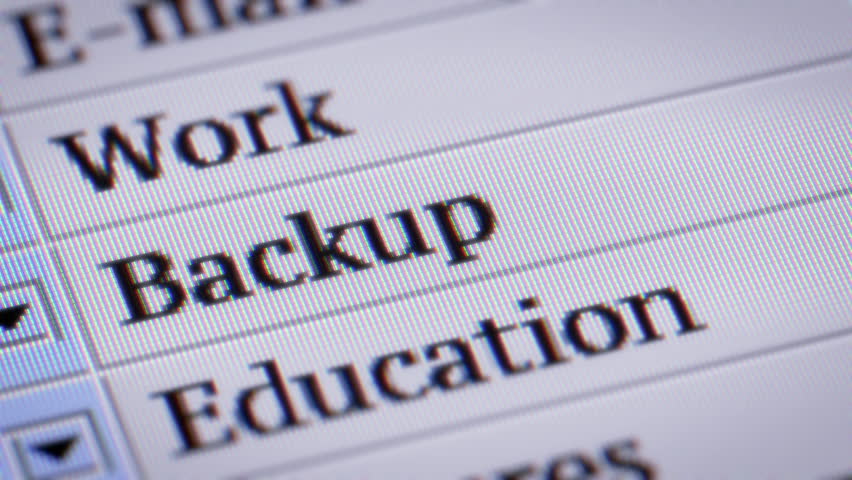 Backup. My own design of program menu.