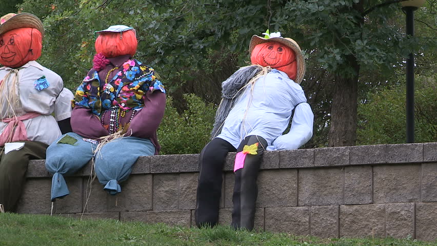 Meaford, Ontario, Canada September 2016 Halloween haunted house scene