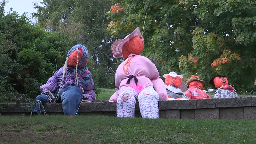 Meaford, Ontario, Canada September 2016 Halloween haunted house scene