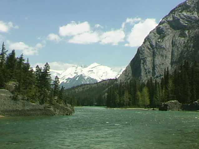 Bow river in Banff, Alberta, CA