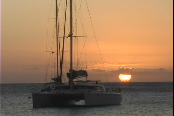Catamaran at Sunset 