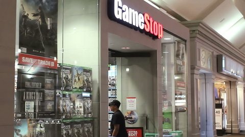 PROVIDENCE, RI- SEPT 22: GameStop retail shop open for business on September 22, 2016. Game Stop is a multi-national brand of video game, consumer electronics, and wireless services retailer stores.