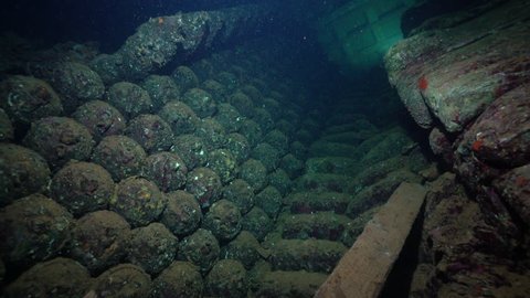 Lots of bombs, inside the Umbria shipwreck - Red sea, Sudan