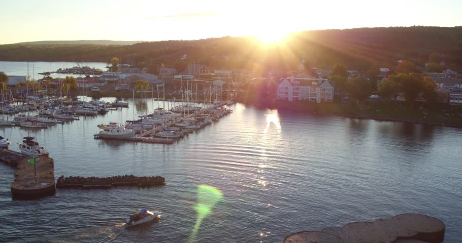 Bayfield Wisconsin Aerial Sunset_004