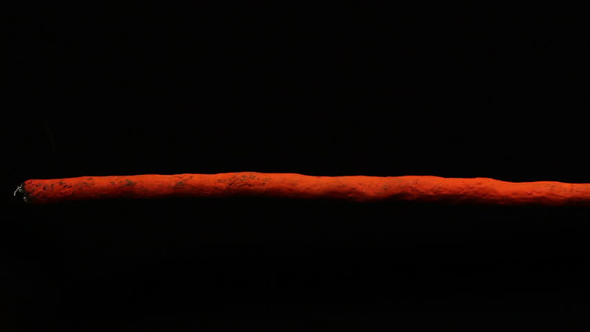 Dynamite cord burns on a black background. Slow-match. Fuse 
 Royalty-Free Stock Footage #20093665