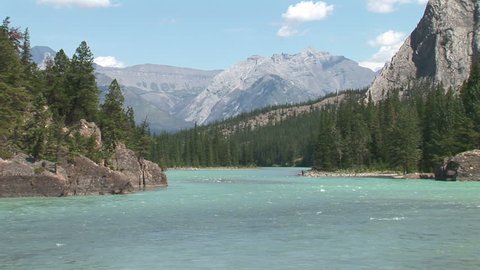 Bow river in Banff, Alberta, CA