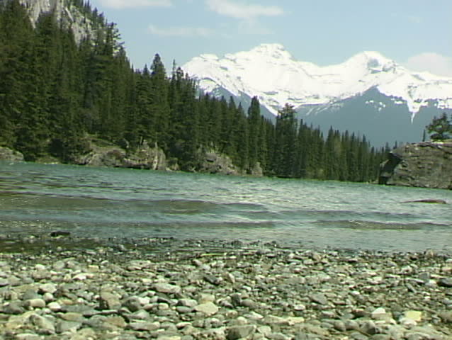 Bow river in Banff, Alberta, CA