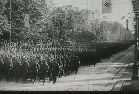 EUROPE - CIRCA 1942-1944: World War II, Nazis March in Formation