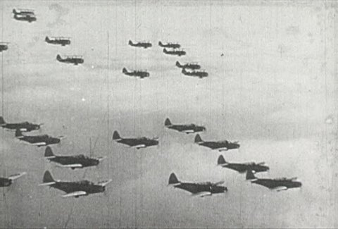 EUROPE - CIRCA 1942-1944: World War II, US Fighter Planes in Flight