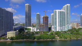 Aerial Miami tour of developments on Edgewater Miami
