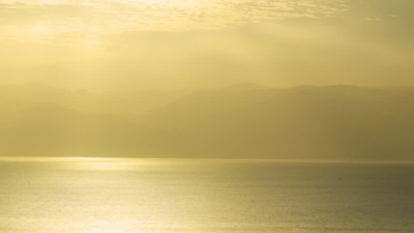 The Dead Sea at dawn filmed in Israel.
