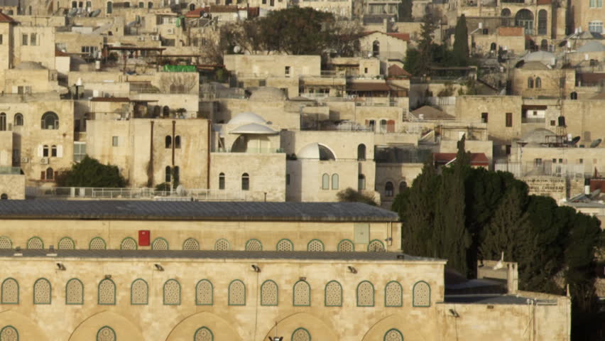 The Temple Mount mosques filmed in Israel.