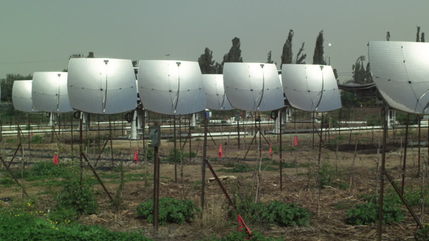 A solar power plant at a kibbutz shot in Israel.