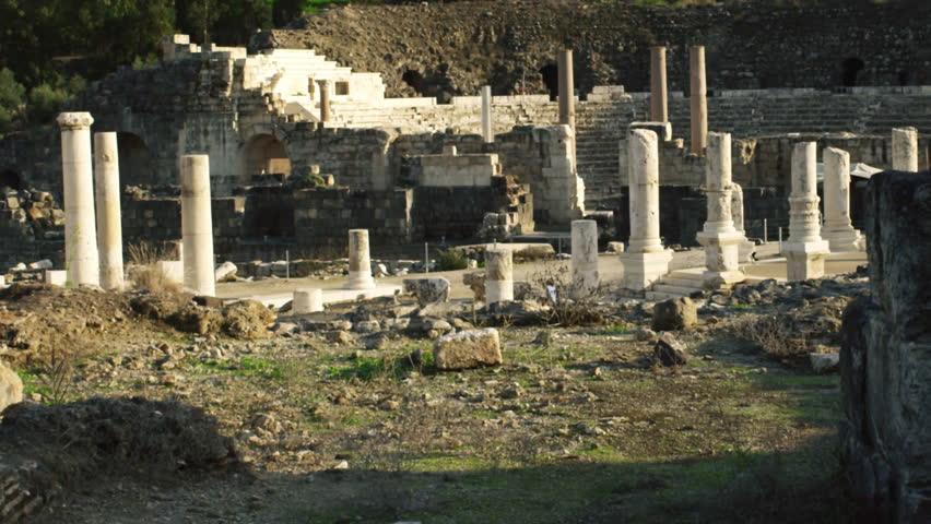 Ruins at Beit She'an shot in Israel.