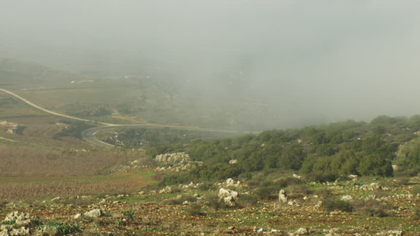 Pastoral valley and clouds shot in Israel.