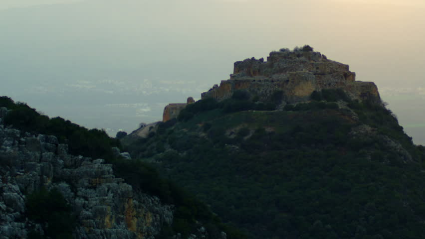 Nimrod Fortress overlooking the valley shot in Israel.