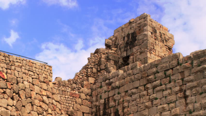 Nimrod Fortress walls shot in Israel.