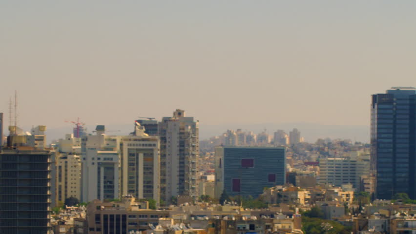 Tel Aviv skyline shot in Israel.